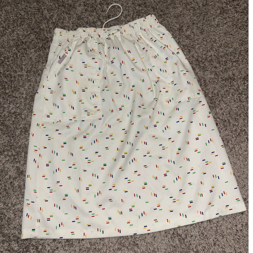 Sweet-Orr sprinkle Skirt‎ Colorful Print Elastic Waist Casual vintage 15/16